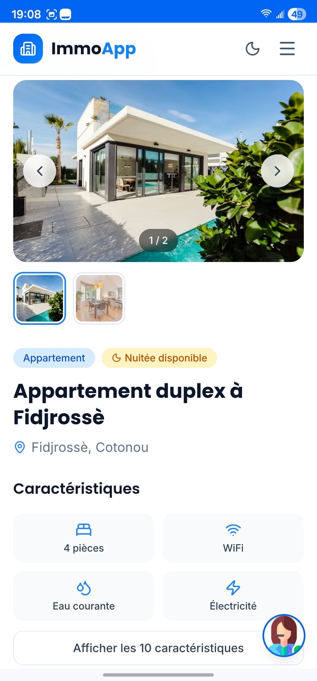 ImmoApp — Détail d'une annonce