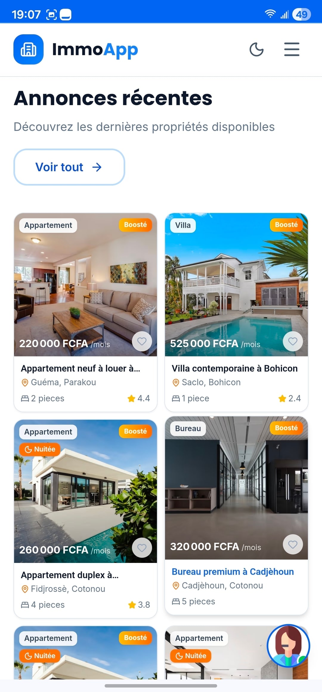 ImmoApp — Annonces récentes